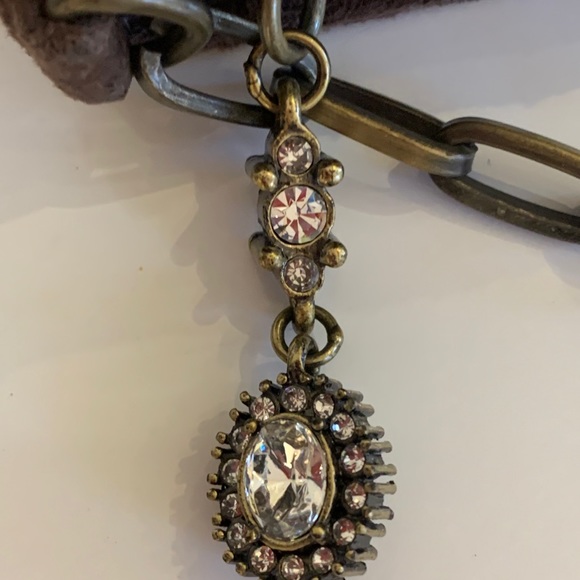 Vintage Jeanne Lottie Suede & Jeweled Purse - Picture 6 of 9